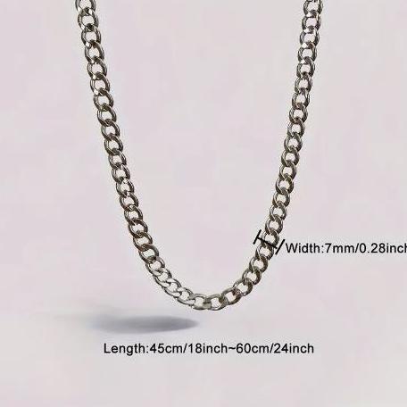 WAJIB PUNYA KALUNG RANTAI SISIK KOTAK TITANIUM PRIA PANJANG 50 CM TERBARU/KALUNG PRIA/KALUNG RANTAI 