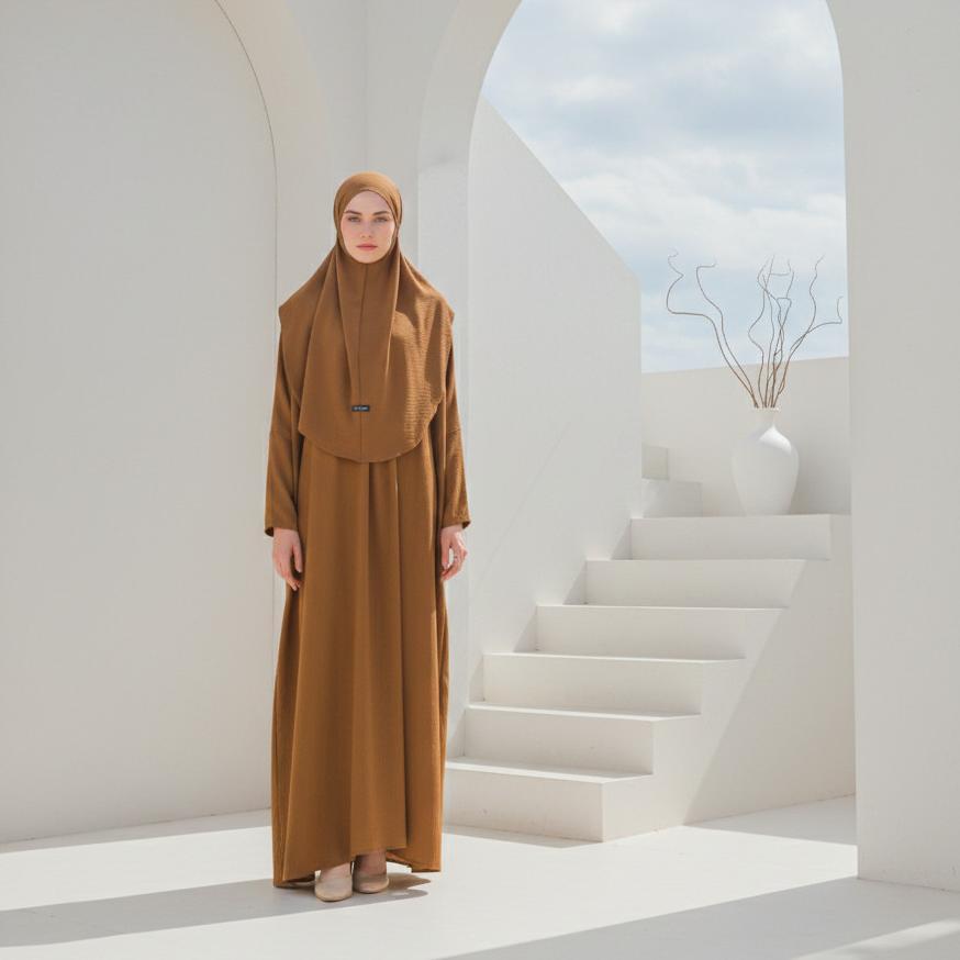 Terbaru Gamis Jumbo Syari Set Hijab / Busana Muslimah Polos Syar'I Terbaru / Gamis Wanita Lebaran Pu