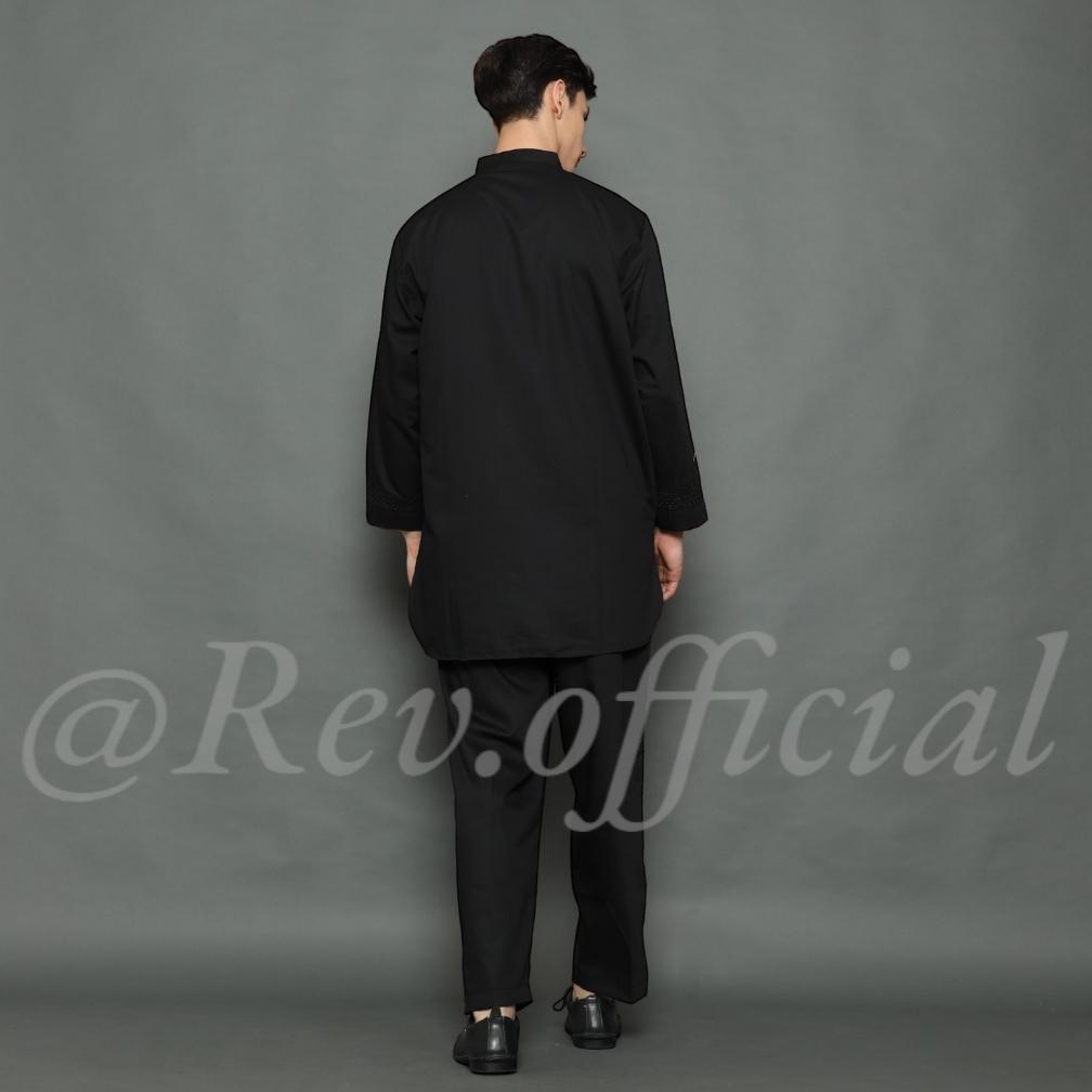EXCLUSIVE Baju Koko Pria Setelan Pakistan Hitam Bahan Premium Baju Muslim Pria