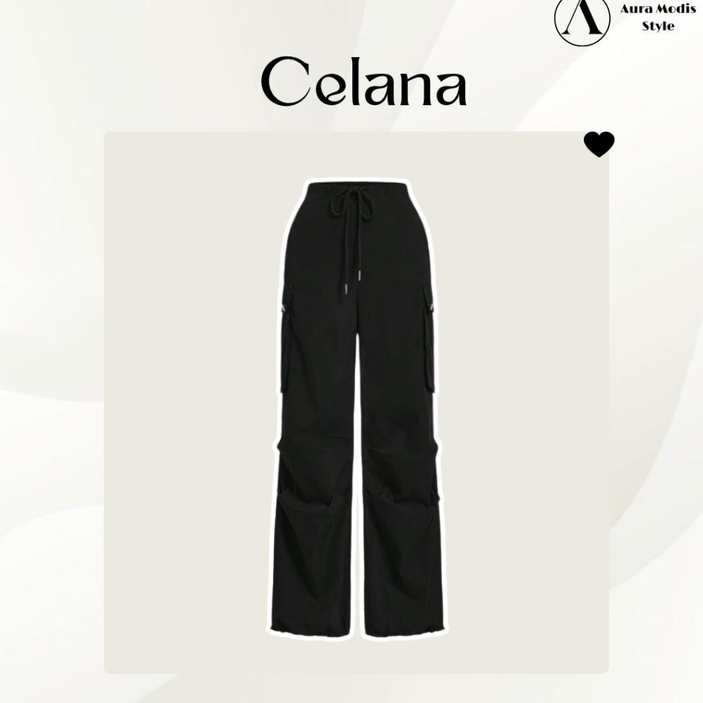 Terbaru Setelan 4In1 Wanita Premium | Sweater Crop Fleece Adem | Celana Cargo Hitam Jumbo Anti Gerah