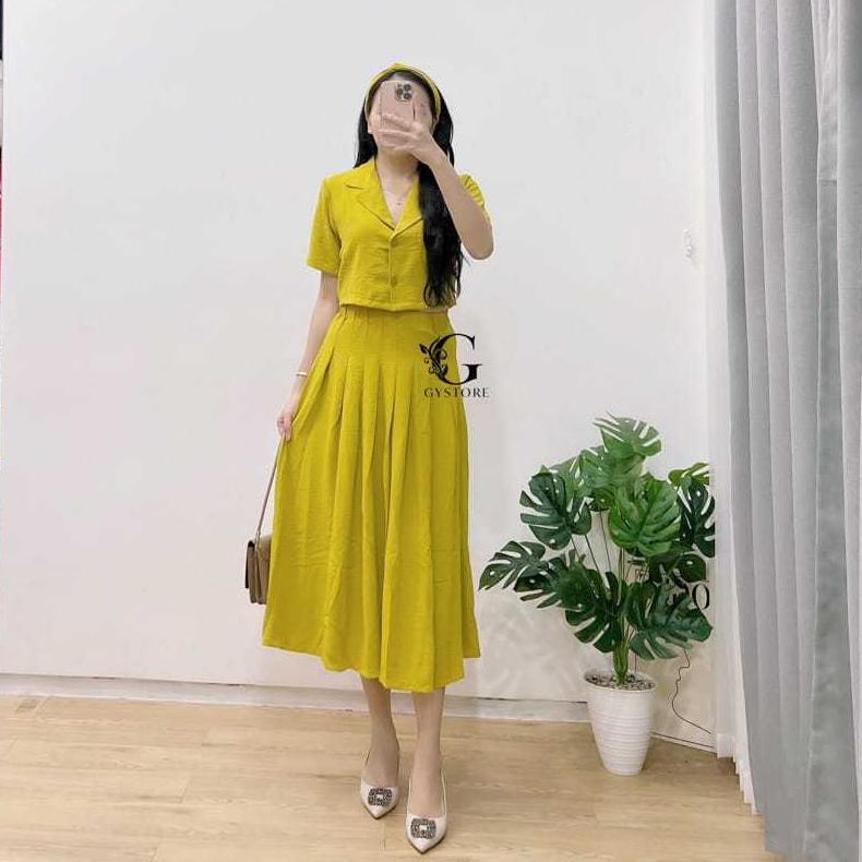 Unik Setelan Crinkle Rok Dan Atasan Import Terbaru Set Crinkle Wanita Jumbo Setelan Crop Dan Rok Wan