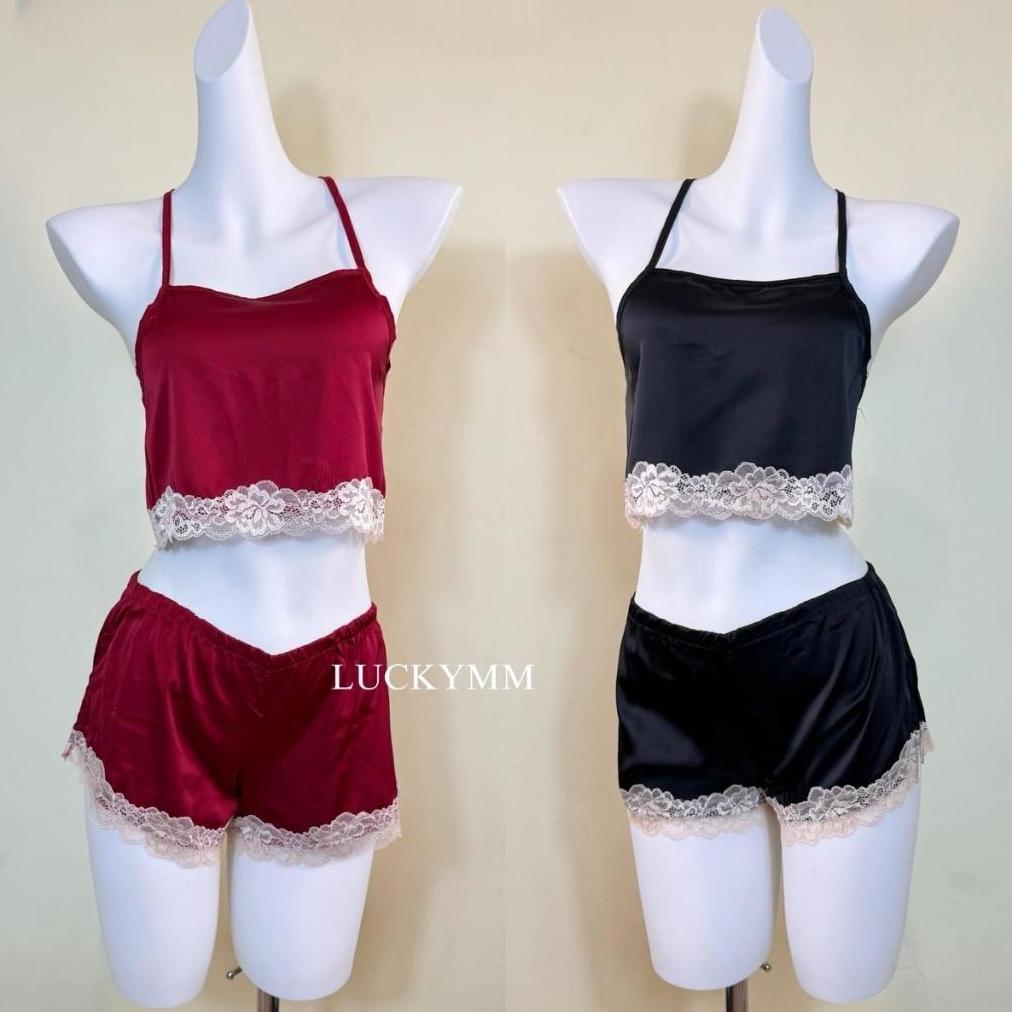 Discount Sexy Lingerie Baju Tidur Sexy Wanita Bahan Satin / Lingerie Sexy Setelan Baju Tidur Sexy Wa