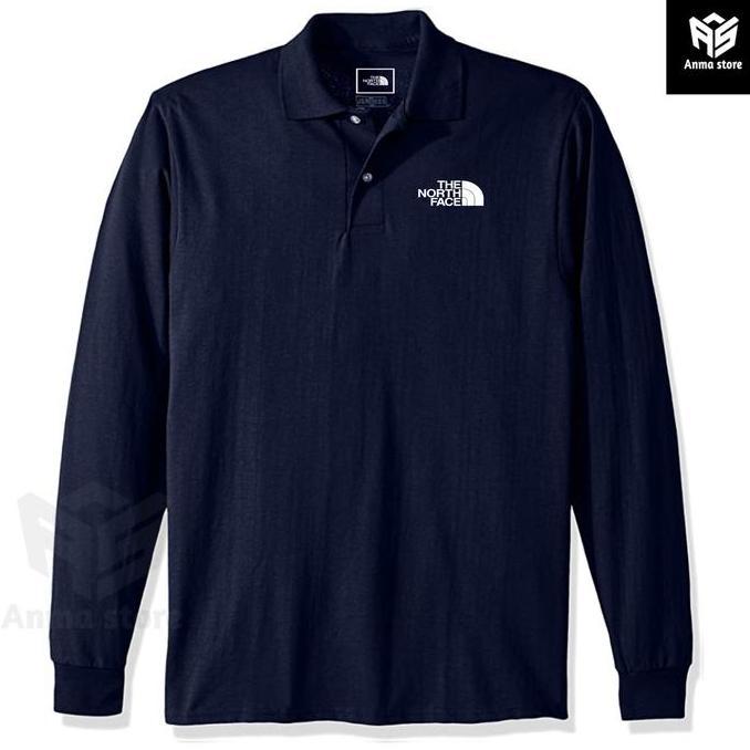 Kaos Polo shirt Kerah Pria Wanita Lengan Panjang Hiking Pendaki Gunung Indonesia TNF