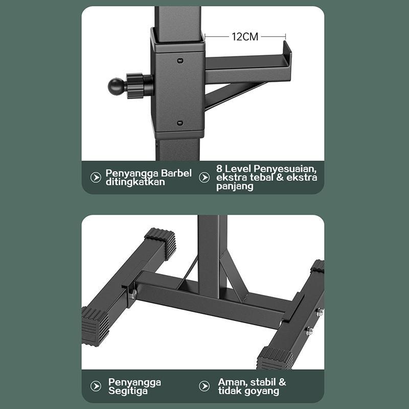 Squat Rack Stand Barbel Rack Adjustable Squat Rack Independent Weight Lifting Alat Fitness Gym Squat