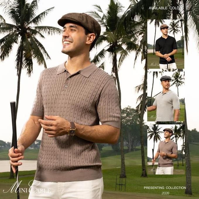 BALVEIN - Mini Cable Knit Polo Shirt / Polo Shirt Pria