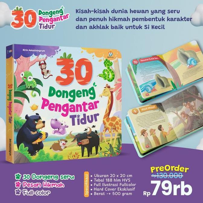30 Dongeng Pengantar Tidur - Hardcover) New