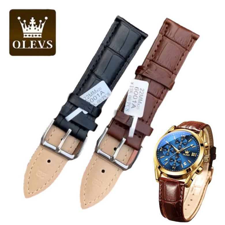 Strap tali jam tangan OLEVS 2872 Strap jam OLEVS 2872 Kulit 18mm sampai 24mm Cyber terlaris