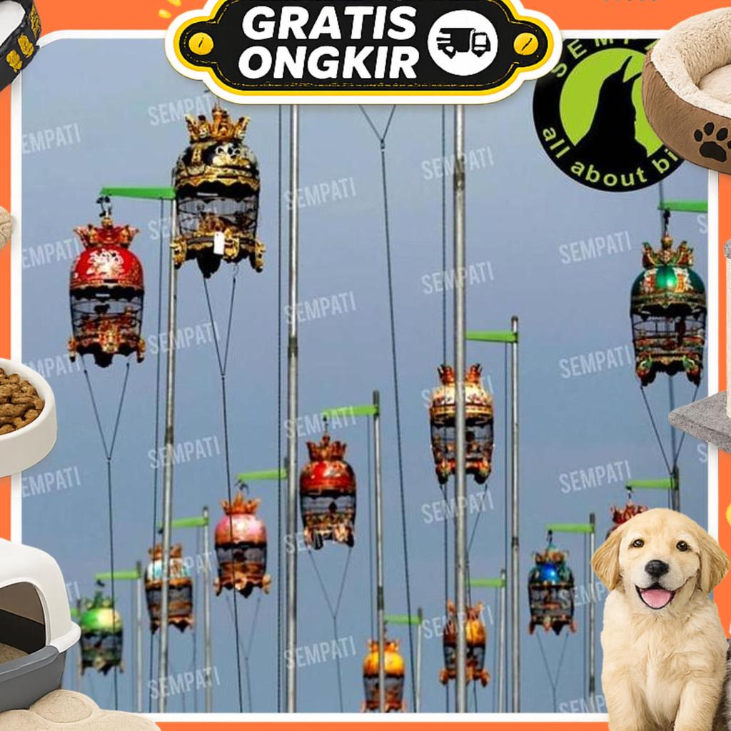 Sempati Grosir Katrol Perkutut Model Antik Kerekan Besi Panjang Isi 10 Pcs Warna Antik Gantungan San