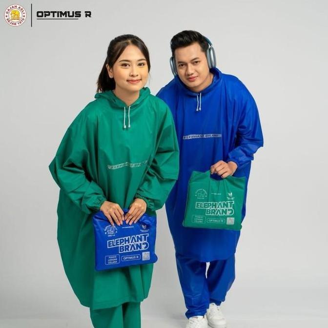 Jas Hujan Gajah Optimus Ponco Lengan Celana Bahan PVC Dewasa Poncho Elephant Brand travelling warna 