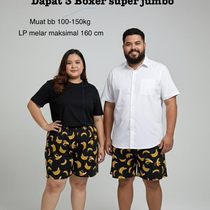 Al_kodrilaeni - Dapat 3 Celana Boxer Gombor Super Jumbo BB 100kg Sampai 150Kg Pria Wanita Celana Kol