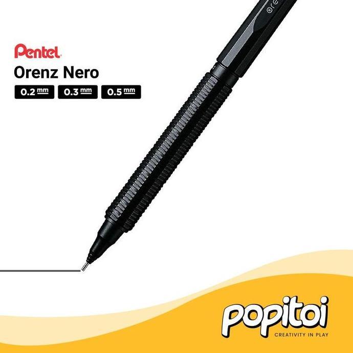 anjasmilaat - pentel orenz nero mechanical pencil 0.2 0.3 0.5 mm pensil mekanik metal