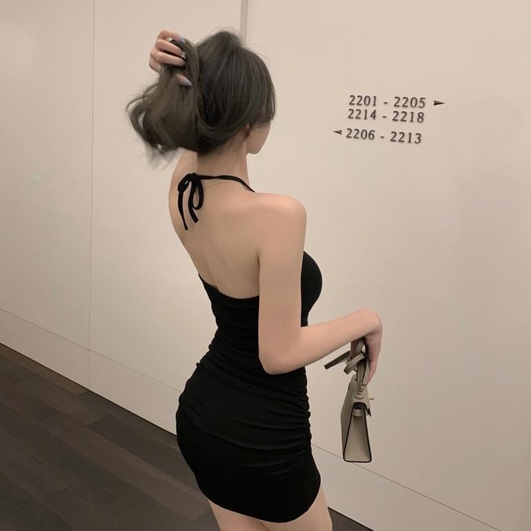 HOT SALE DRESS SEKSI HITAM PUTIH | DRESS WANITA SEXY MURAH | DRESS KOREAN TALI LEHER