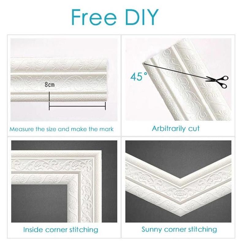 [ New ] Wall Border List Foam 3D 8Mm Wallpaper Tebal List Dinding Border Plafon Stiker Dekorasi Dind