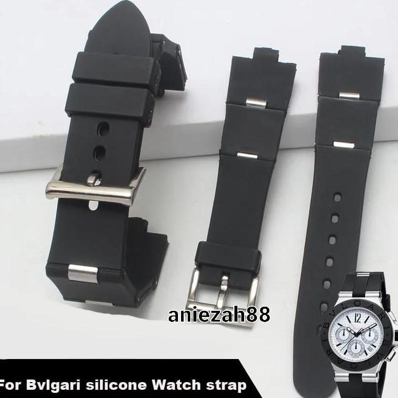 Strap Tali Jam Bulgari Diagono AL 38A Tali Karet Rubber Jam BVLGARI original