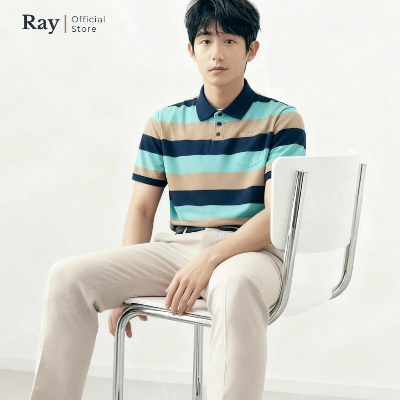 Promo Kaos Kerah - Motif Salur Saku Depan Koas Polo Shirt Pria Dewasa Lengan Pendek