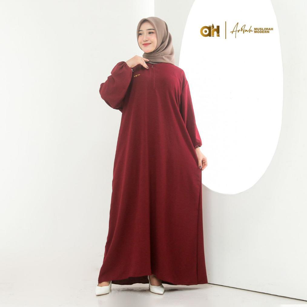 garansi (langsung di kirim)gamis semi abaya jumbo ld 130 / gamis balon crinkle / lengan balon / abay