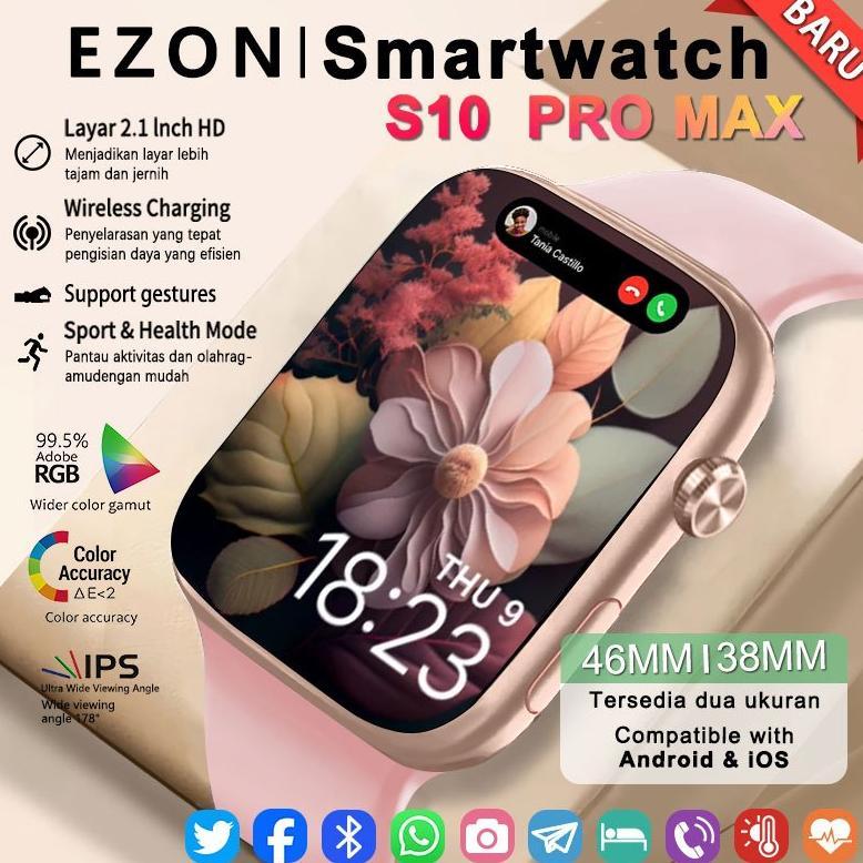Terbaru Ezon-Samrt Watch S10 Pro Max|S10 Mini Original With 1.81" |1.49"Hd Amoled Display Gps Nfc Wa