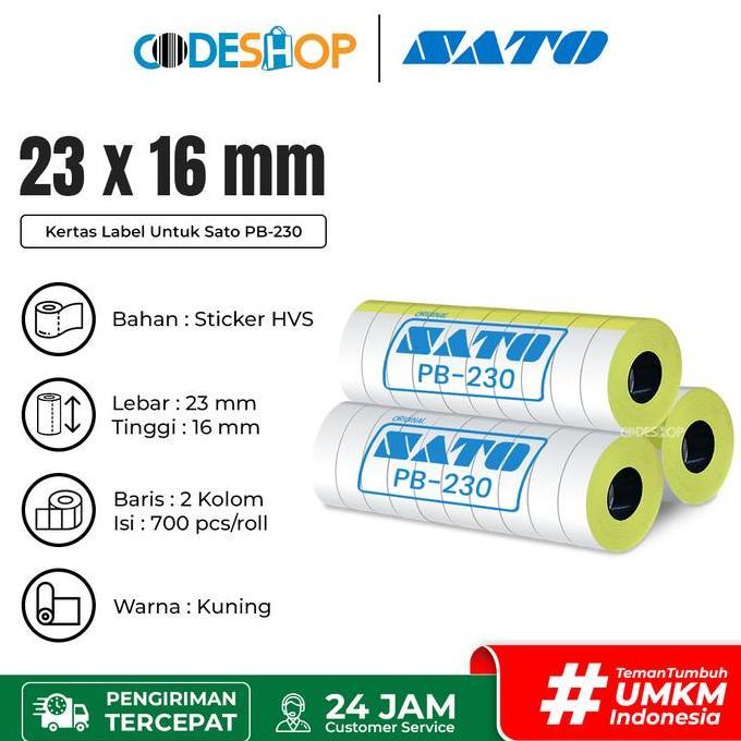 Label Sato 16x23 mm Stiker Printer Label Hand SATO