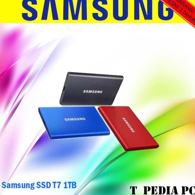 Samsung T7 1TB SSD External Portable USB 3.2 Gen 2 Kapasitas Garansi Resmi 3 Tahun 100% ORIGINAL