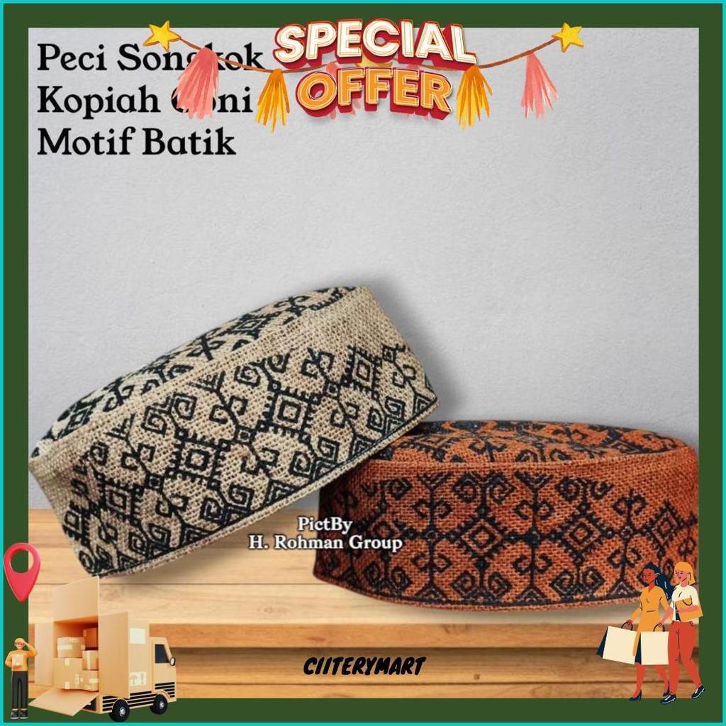 Peci Songkok Kopiah Goni Motif Batik Malay Lagi Booming