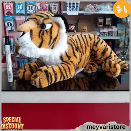 Boneka Harimau Putih Macan Tutul Baring Duduk White Tiger Leopard Jaguar Fast Moving