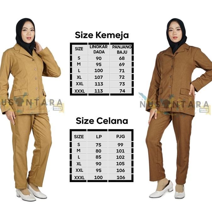 Sales Seragam Pns Wanita Seragam Pdh Wanita Keki Tua Keki Muda Bawahan Celana Model Kemeja Saku Bawa