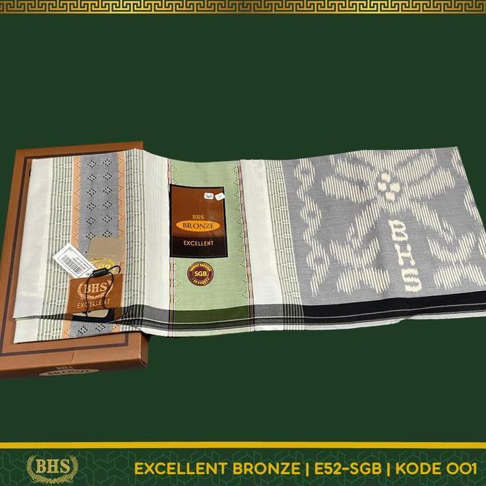 Murah Sarung Bhs Excellent Bronze (Grade C) Warna Putih Motif E52 Songket Mix Dbi Qatar Sco Sct Sgs 