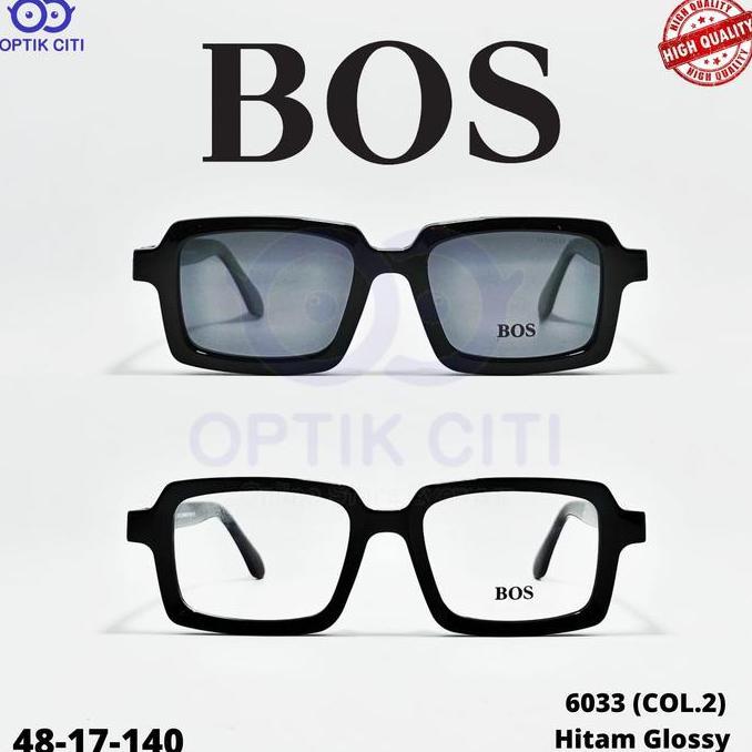 Sale Frame Kacamata Clip On Kacamata Hitam Pria Wanita Bos 6033