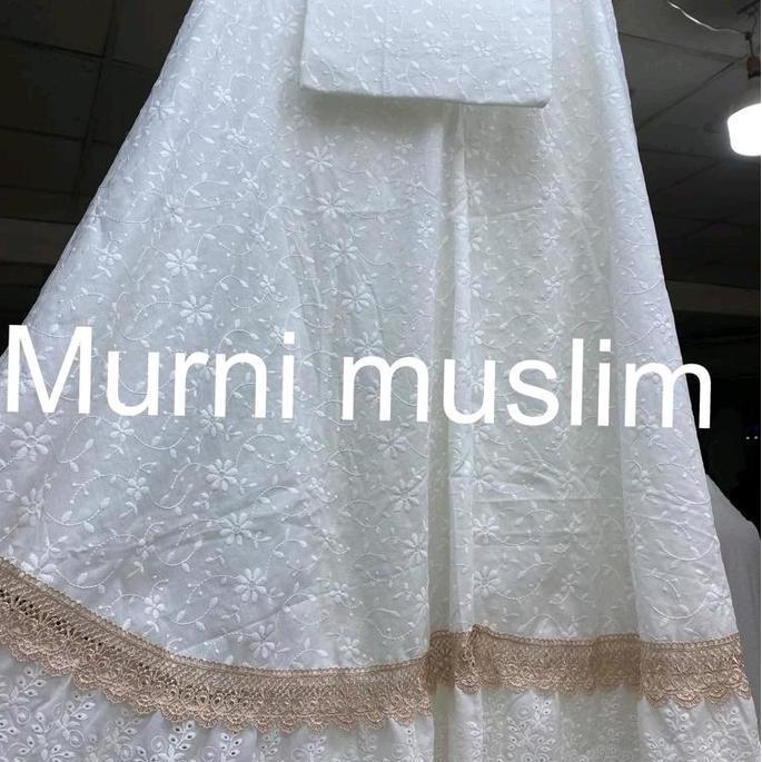 mukena dewasa katun mukena katun paris premium mukena putih premium
