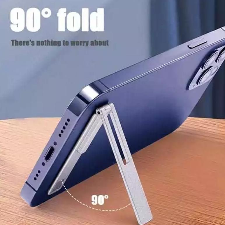 Tipis Banget STAND Stainless METAL HOLDER HP Ultra-Slim Phone Stand Self-Adhesive Folding Slim Bar S