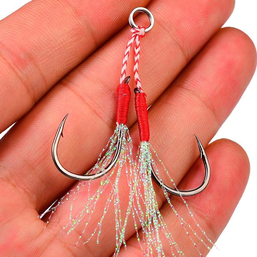 Double Assist Hook Jigging/Single Assist Hook Fishing Jig Assist Jig Fishing Hook Hi-Carbon Steel As
