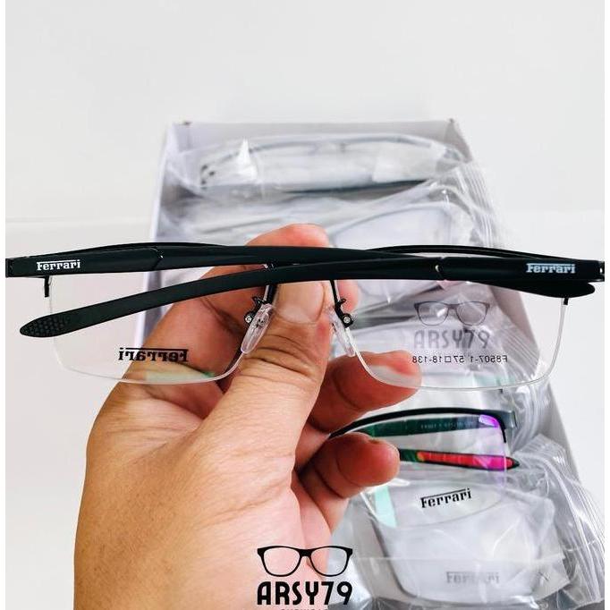 Sale Kacamata Baca / Plus Double Fokus Lensa Progresif Frame Setengah Bingkai Sporty Unisex Antiradi
