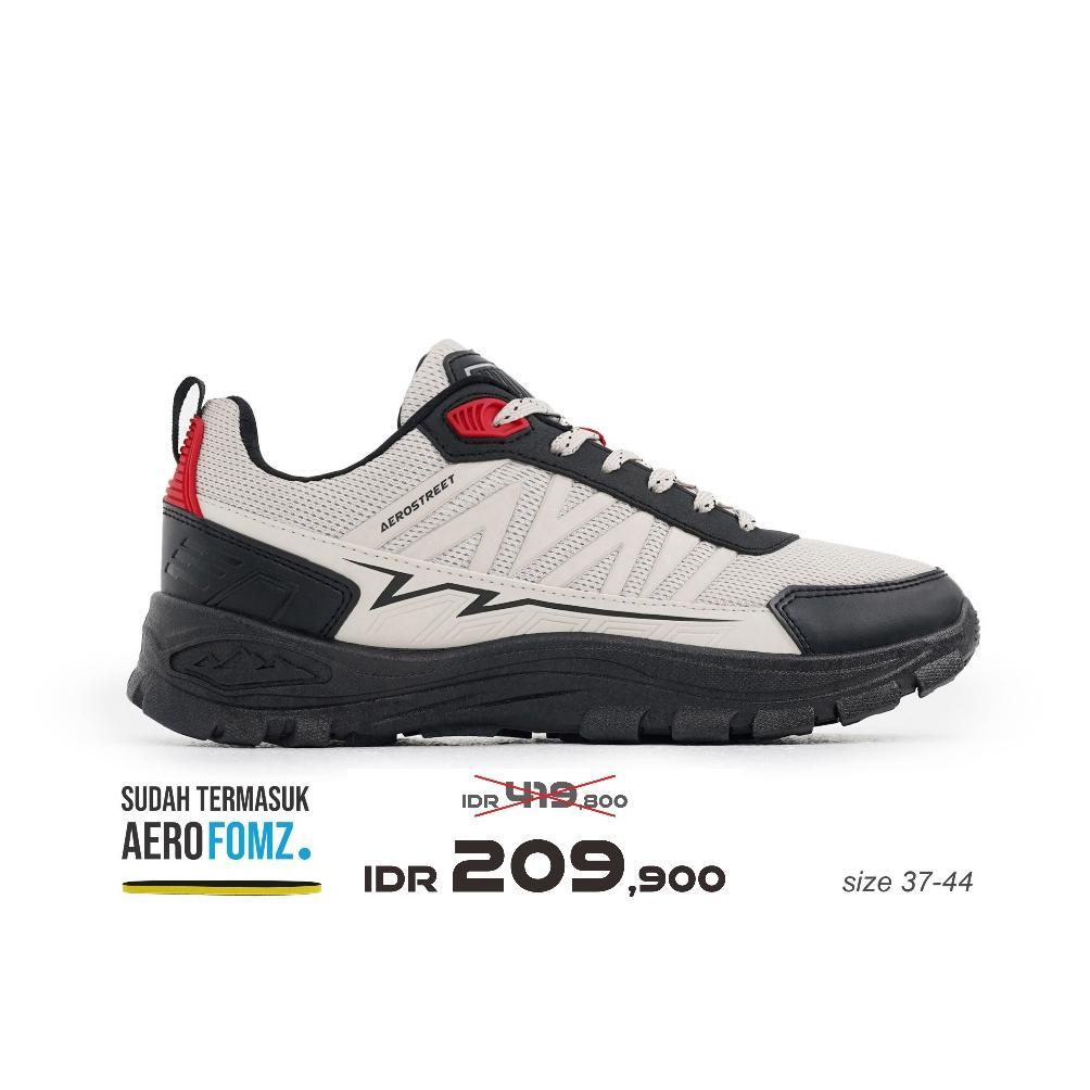 Terbaru Aerostreet Trex Outdoor Shoes Unisex Hitam/Krem/Merah Sepatu Boots Pria Wanita Sporty Aktivi