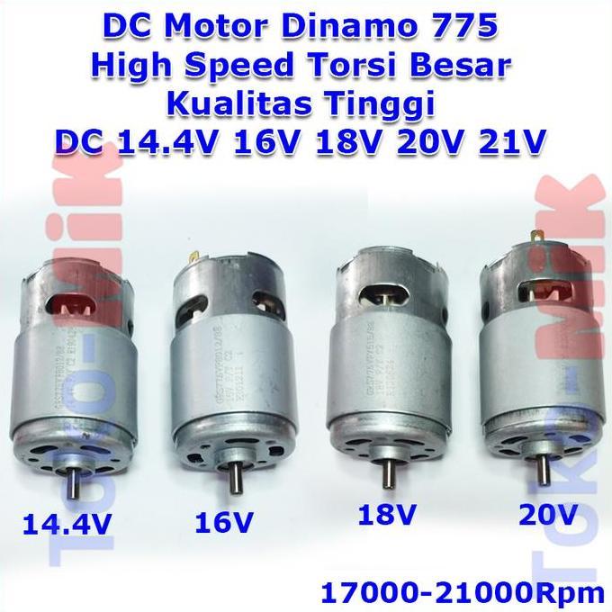 Diy Dc Motor Dinamo Rs-775 775 Dc 14V 14.4V 16V 18V 20V 21V Power Tool Mesin Bor Drill Grinder Chain