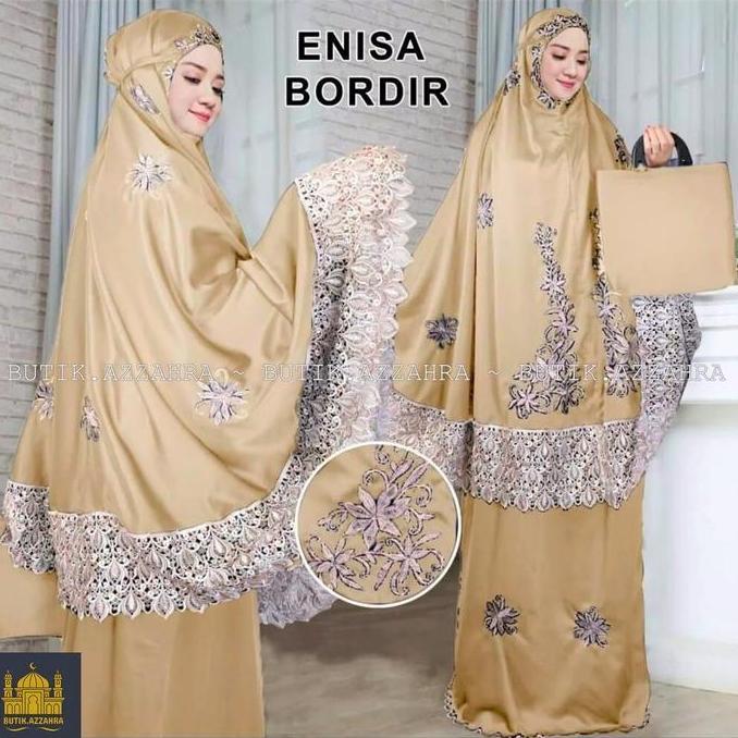 BUTIK.AZZAHRA MUKENA DEWASA ENISA LUNA MAYA RENDA BORDIR SITI KHADIJAH PASTEELENA Atasan Lembut Mewa