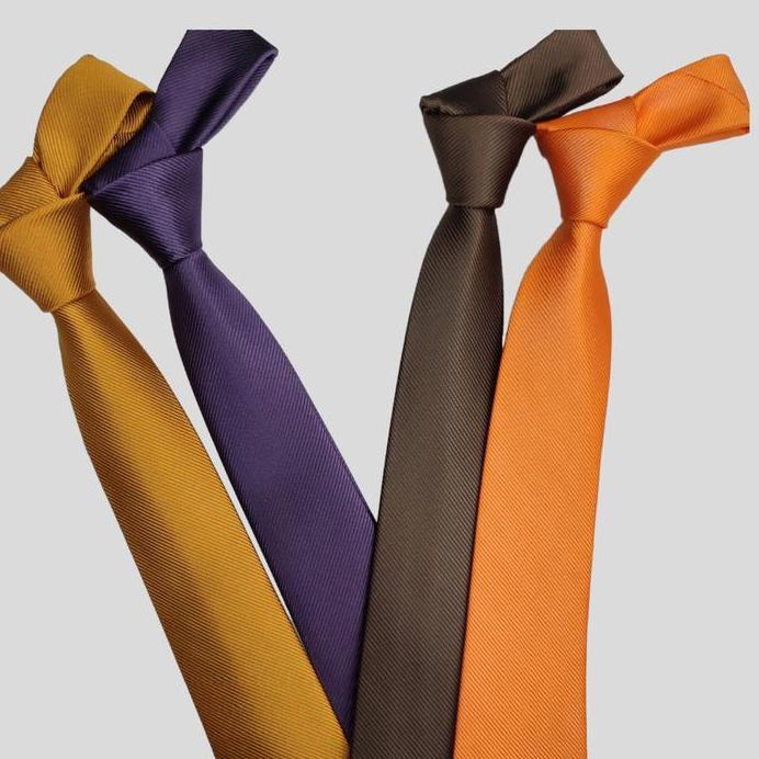 Dasi pria dasi coklat polos orange dasi panjang simpul manual