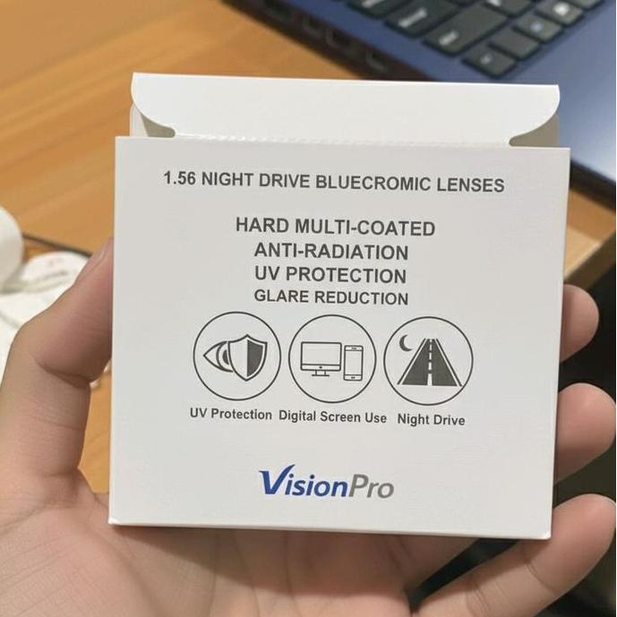 Murah Lensa Kacamata Klar Single Vision Bluecromic Night Drive | Lensa Photocromic Anti Blueray 1.60