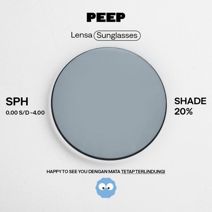 Murah Peep Eyewear - Lensa Sunglasses Hitam (Mata Normal & Mata Minus) Kacamata