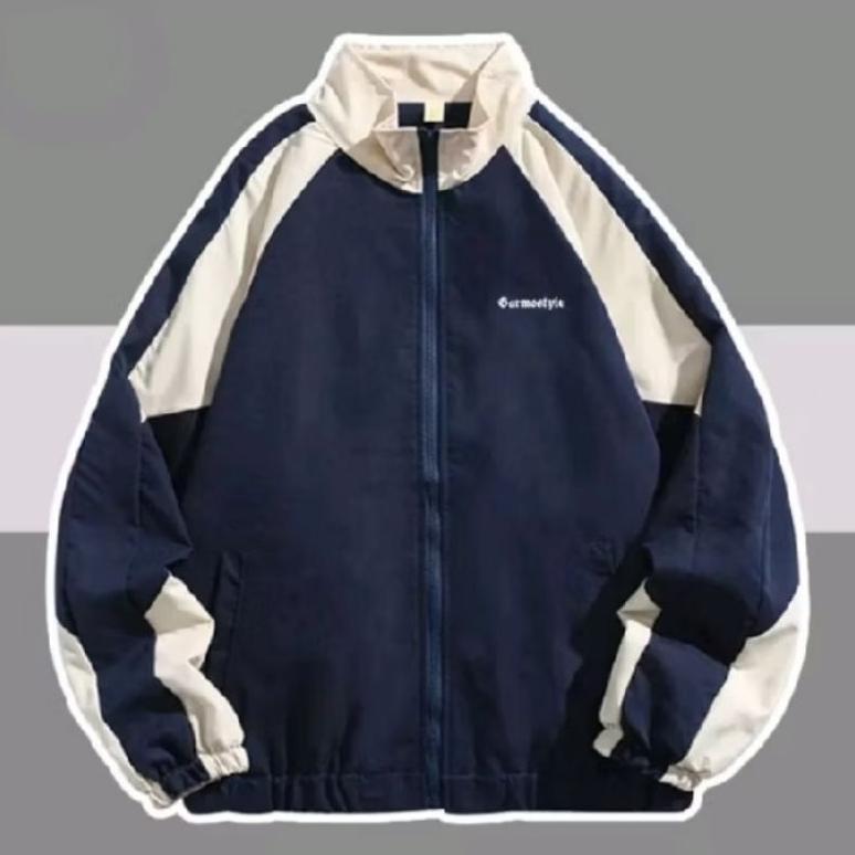 Termurah Jaket Varsity Colorblock Japan Vintage Windbreaker /Jaket Jepang Retro Sport 90An Jeket Hip