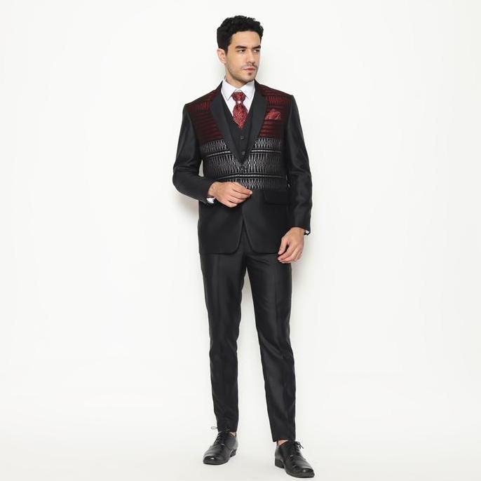 YUNG Setelan Jas Celana Ulos Semi Wool Wedding