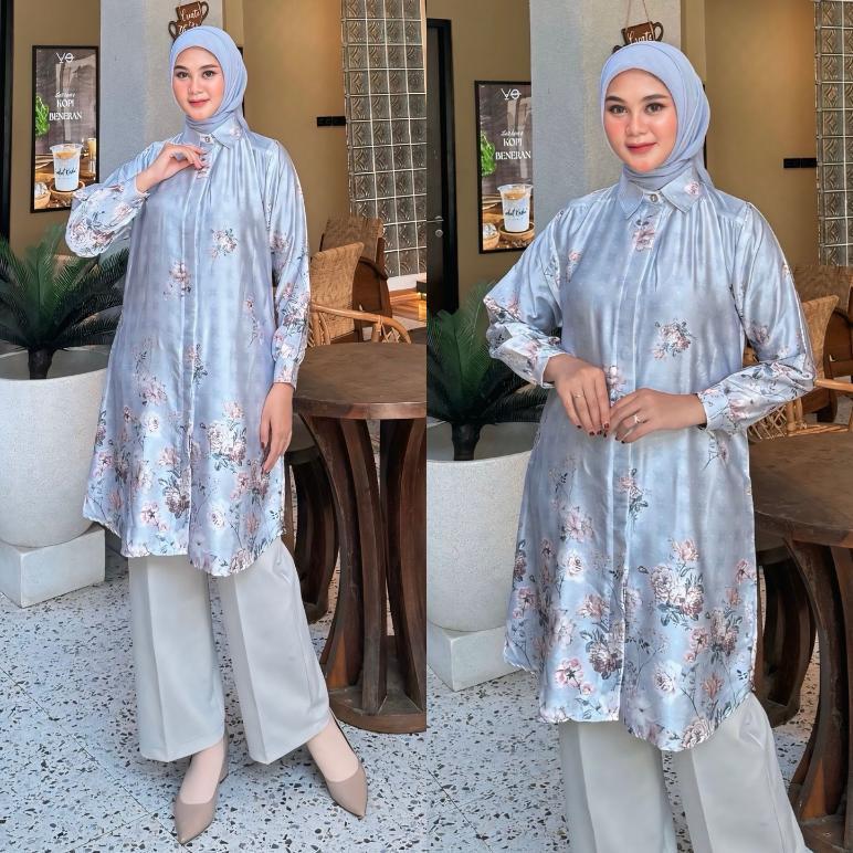paket hemat haliza tunic [ld110 & ld120] tunik motif print armani silk premium | atasan jumbo wanita