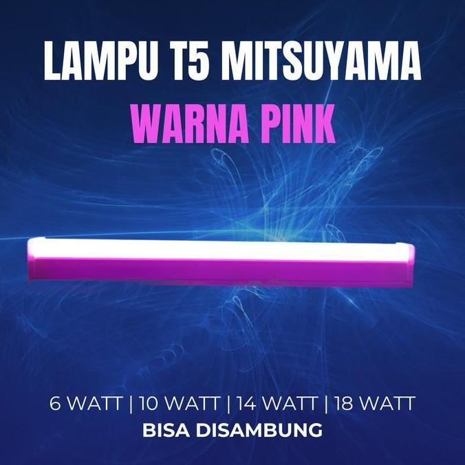 Ready LAMPU T5 LED 90 CM PINK MITSUYAMA LAMPU T5 LED 14 WATT LAMPU  LED
