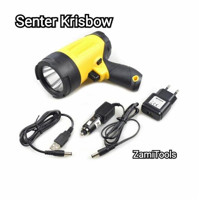 Ready Senter Cas Led Krisbow 350 Lumens - Mode Operasi High/Low - Lampu, Baterai