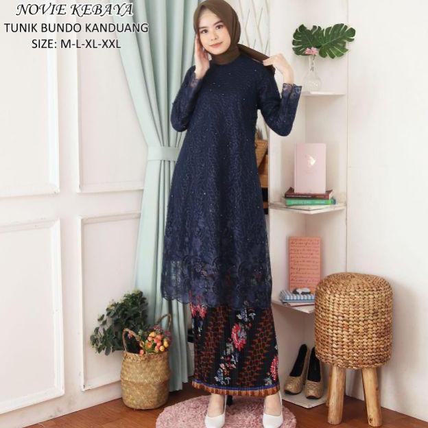 DISKON ( REALPICT ) KEBAYA TUNIK TULLE BORDIR - KEBAYA NOVIE KEBAYA - KEBAYA MODREN - SETELAN KEBAYA