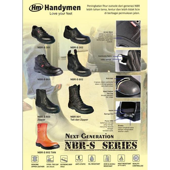 sepatu safety pendek Handymen NBR S 302 Safety shoes tahan panas oli