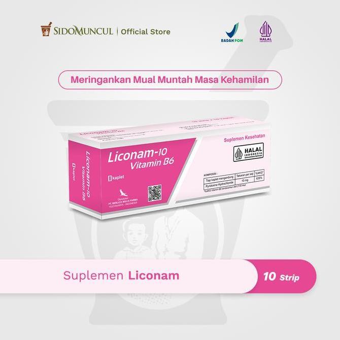 Lansungkirim- Liconam Vitamin B6 (10 Strip) Meringankan Mual Muntah Masa Kehamilan