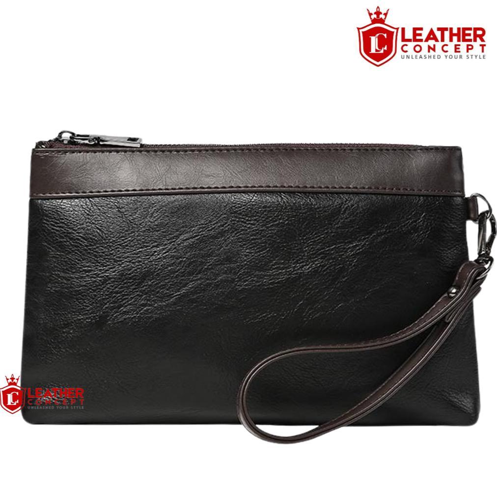 TERBARU LEATHER CONCEPT Tas Tangan Pria - Clutch Pria (LOTUS)