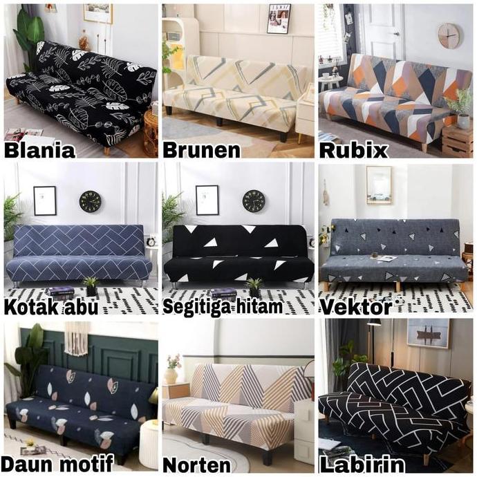 Promo Cover Sofa Bed Informa Elastis / Tersedia Size: M N L / Sarung Penutup Sofa Bed Stretch Motif