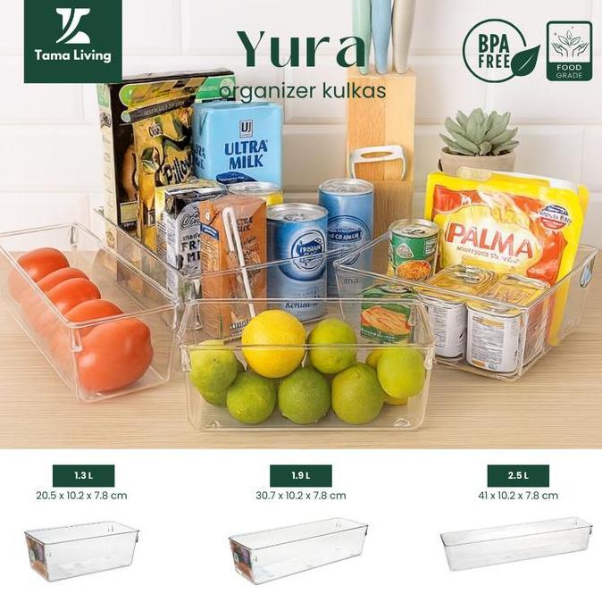 TERLARIS TAMA LIVING YURA RAK KULKAS SERBAGUNA AKRILIK WADAH SAYUR BUAH FOOD CONTAINER ORGANIZER KUL