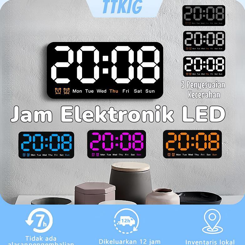 LED Jam Dinding Digital Multifungsi Jam  Dinding Digital Dengan Layar Besar Dan Fitur